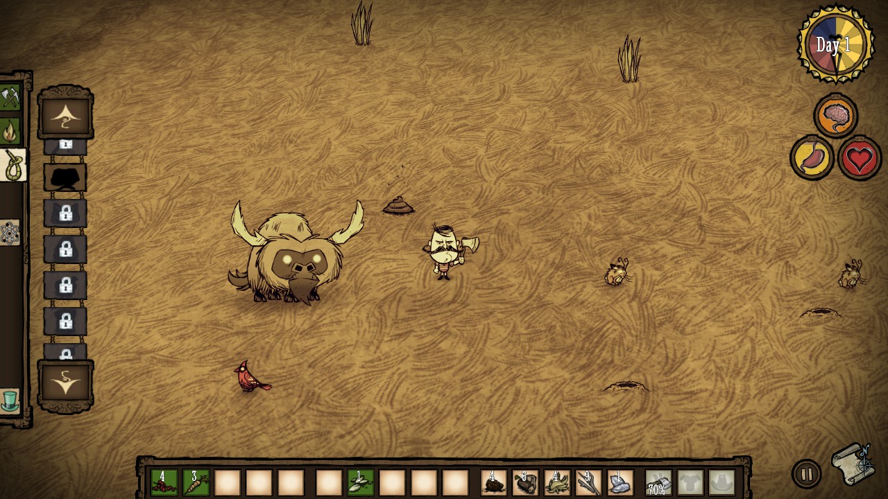 Beefalo. And poo. Don't get too close to either.